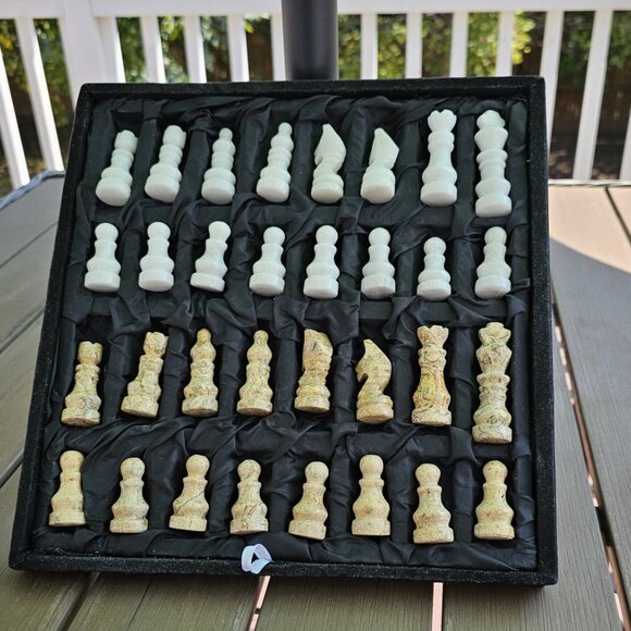 Marble Chess Pieces with Storage Tray, handmade chess pieces, home decor-New - Picture 10 of 11